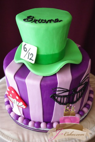 (464) Alice in Wonderland Theme Birthday Cake