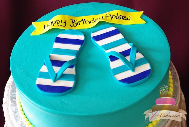 (465) Flip-Flop Birthday Cake