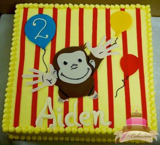 (466) Curious George Birthday Sheet Cake