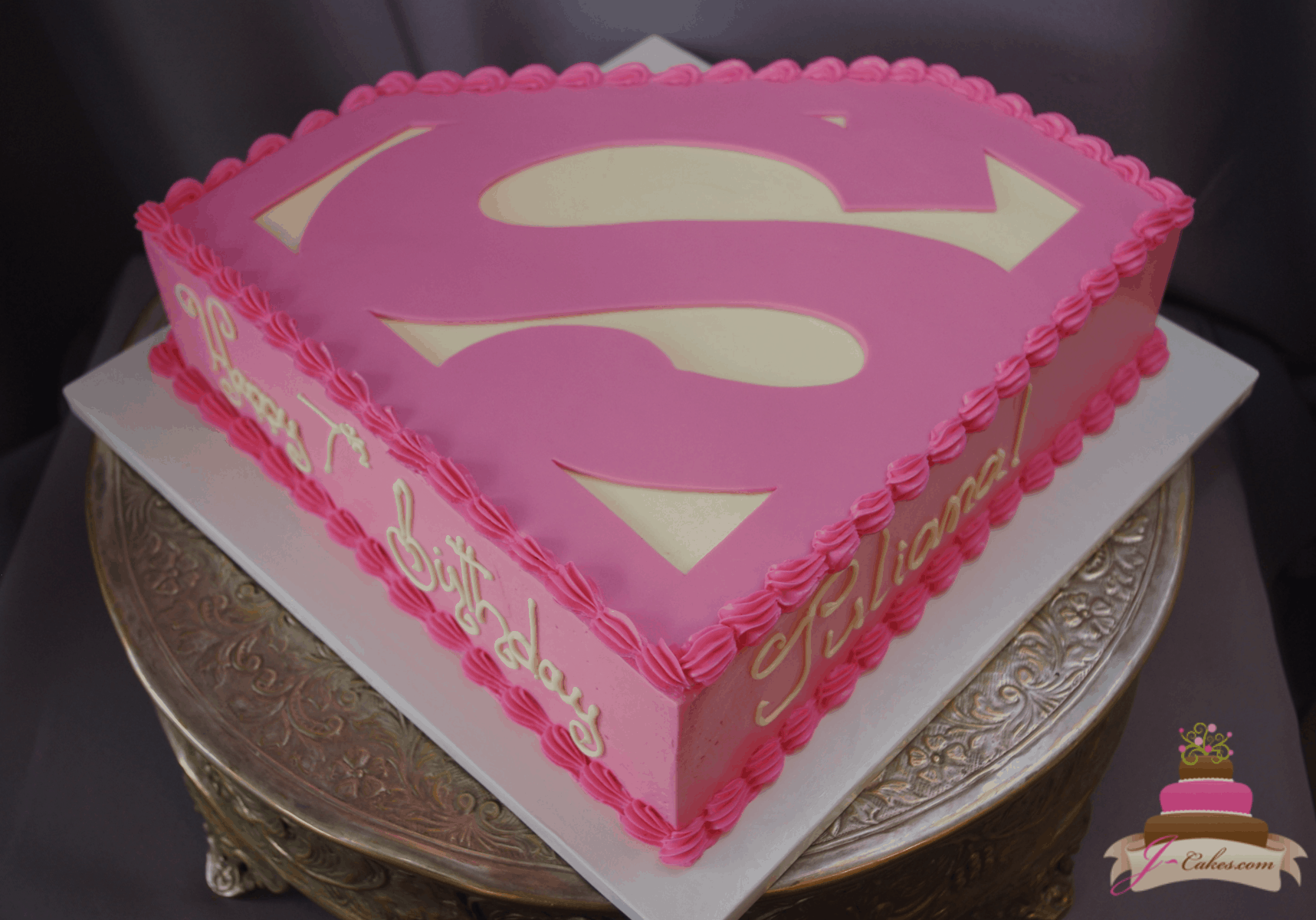 (562) Supergirl Logo Shaped Cake