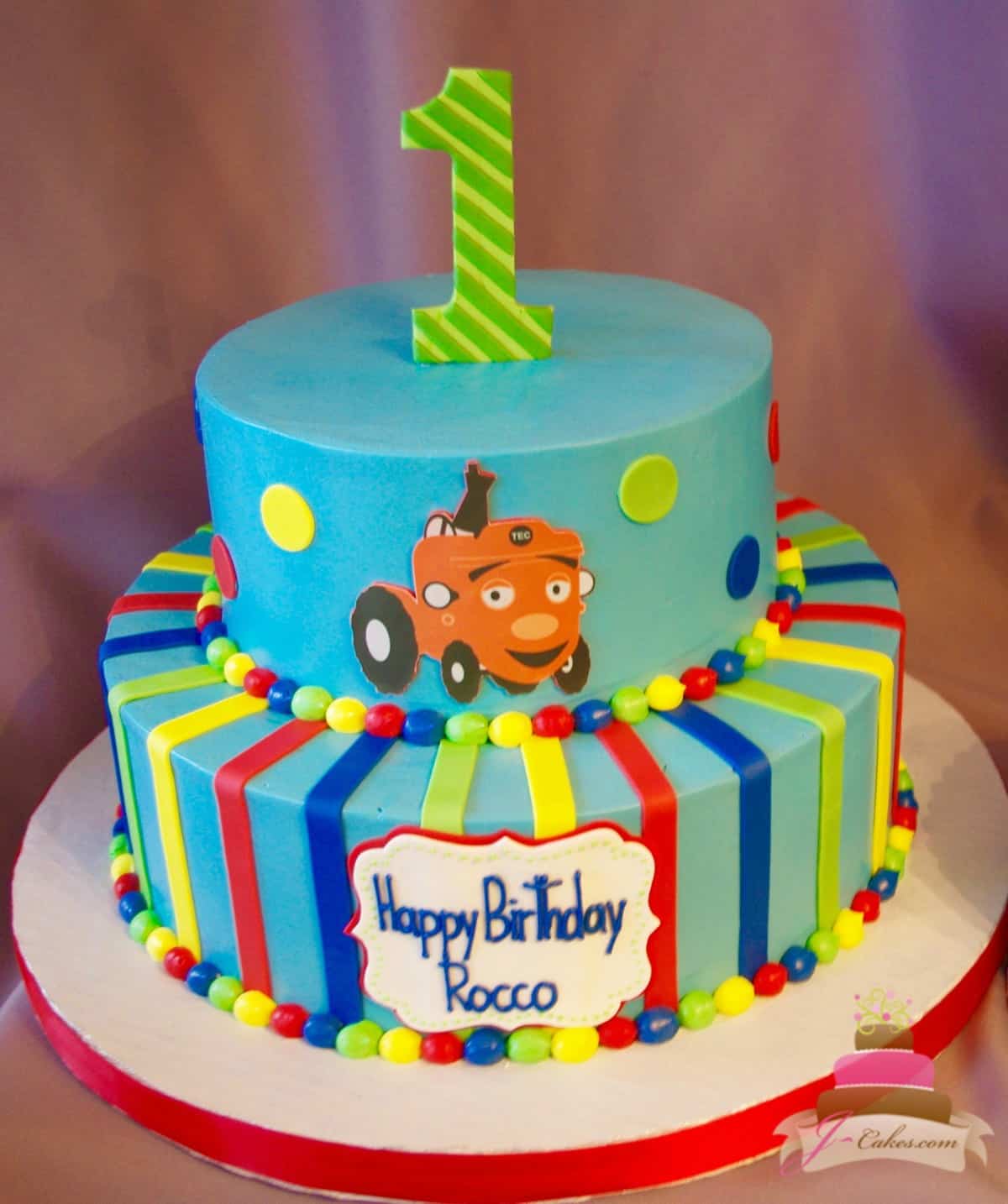 (519) TEC the Tractor Theme Tiered Cake