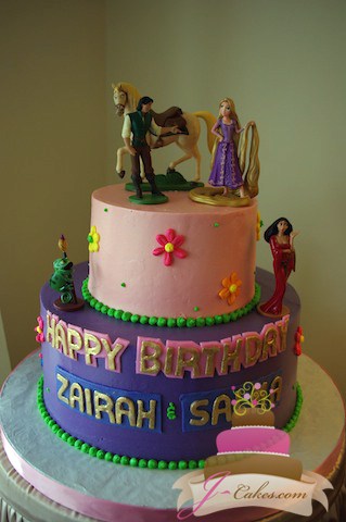(433) Rapunzel Tiered Birthday Cake