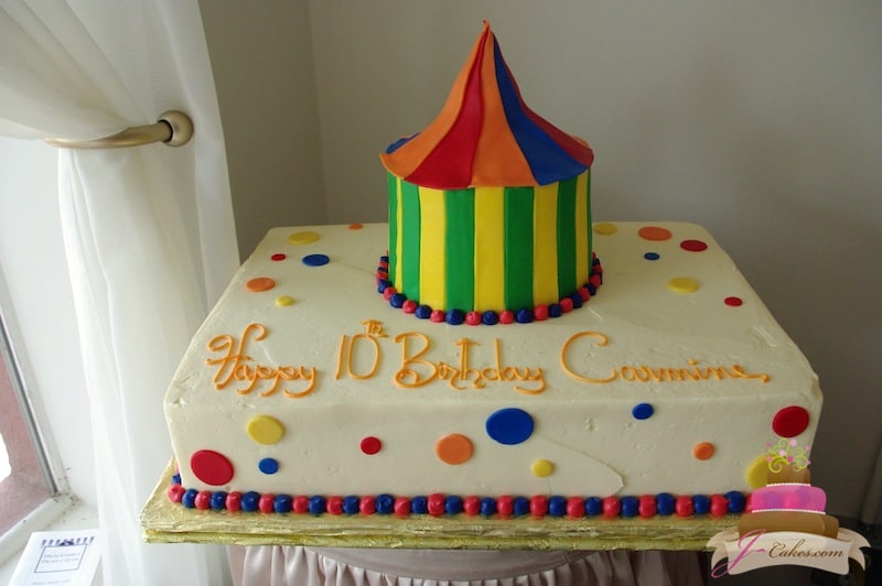 (438) Circus Tent Birthday Cake