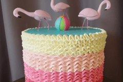 (558) Flamingo Ruffle Cake