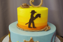 (563) Cowboy Theme Tiered Cake