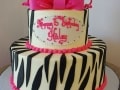 (482) Zebra Print Birthday Cake
