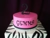 (405) Zebra Print 2nd Birthday Cake