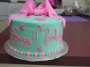 (413) Pink and Teal Birthday Cake