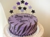 (418) Purple Zebra Print Birthday Cake