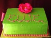 (456) Pink and Green Flower Birthday Cake