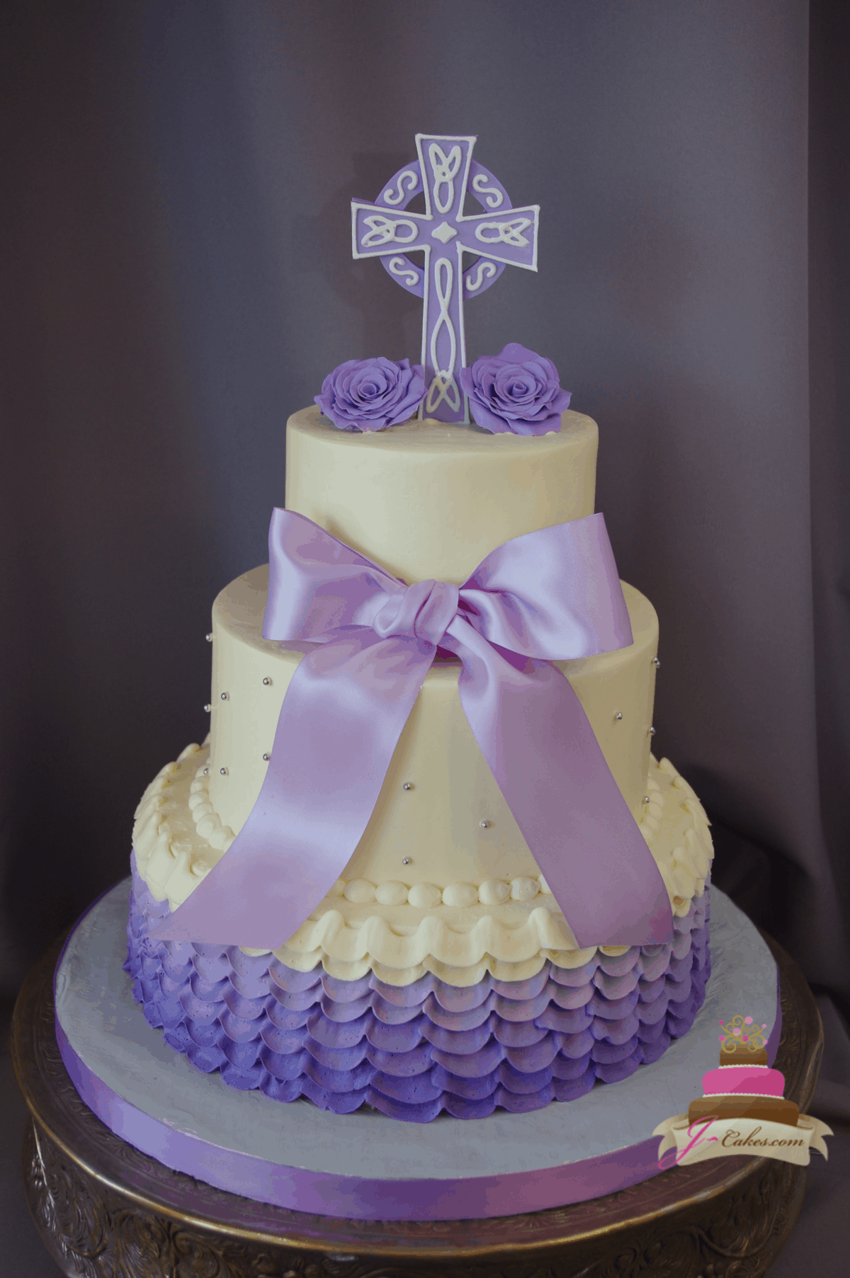 (2021) Purple Ombre Ruffle Tiered Cake