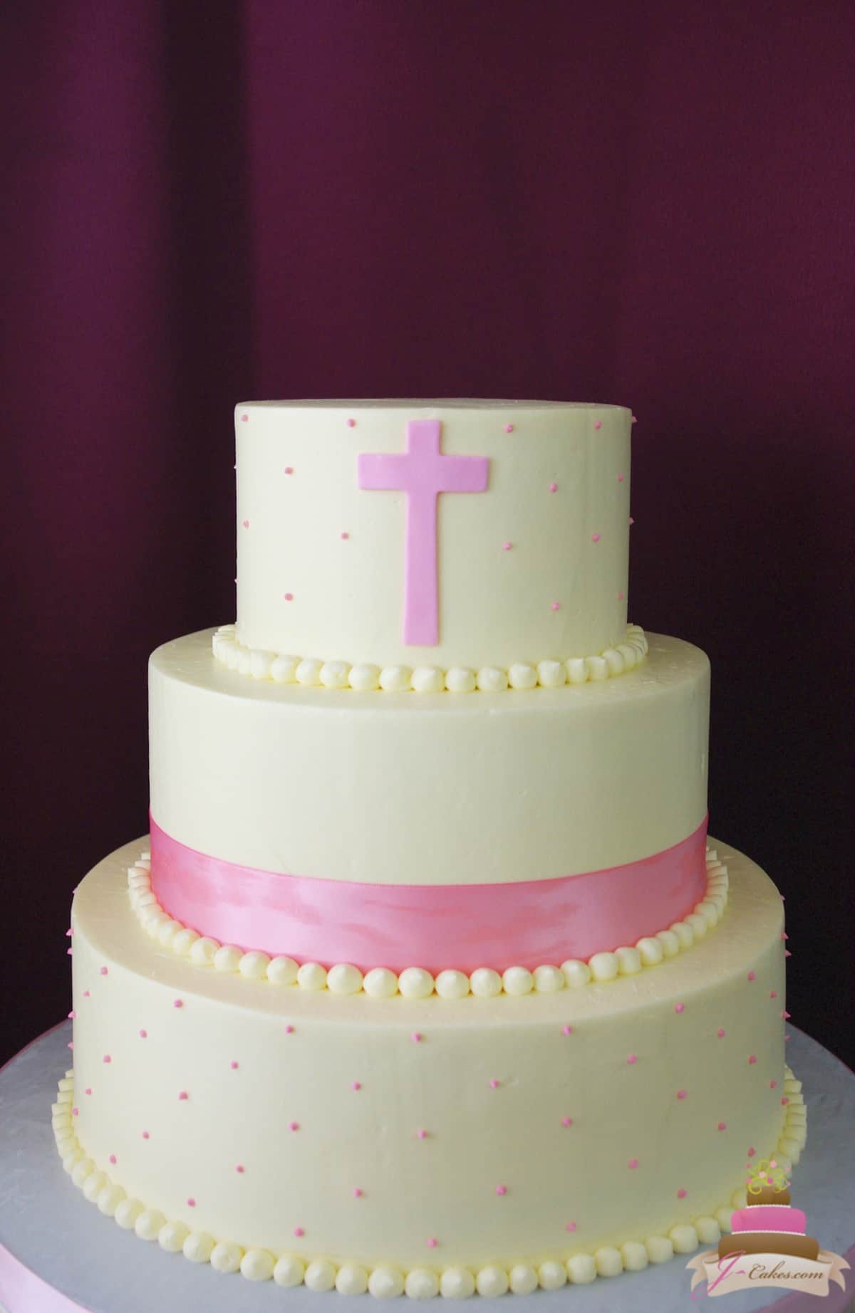 (2014) Communion Cake with Dots and Ribbon