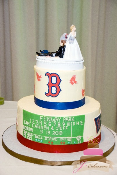 (722) Boston Red Sox Tiered Groom's Cake