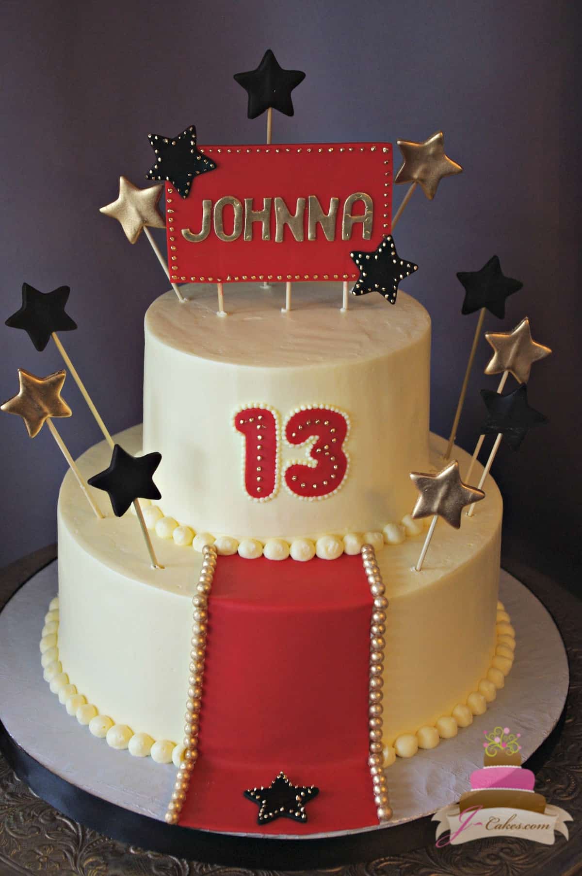 (925) Hollywood Theme Bat Mitzvah Cake
