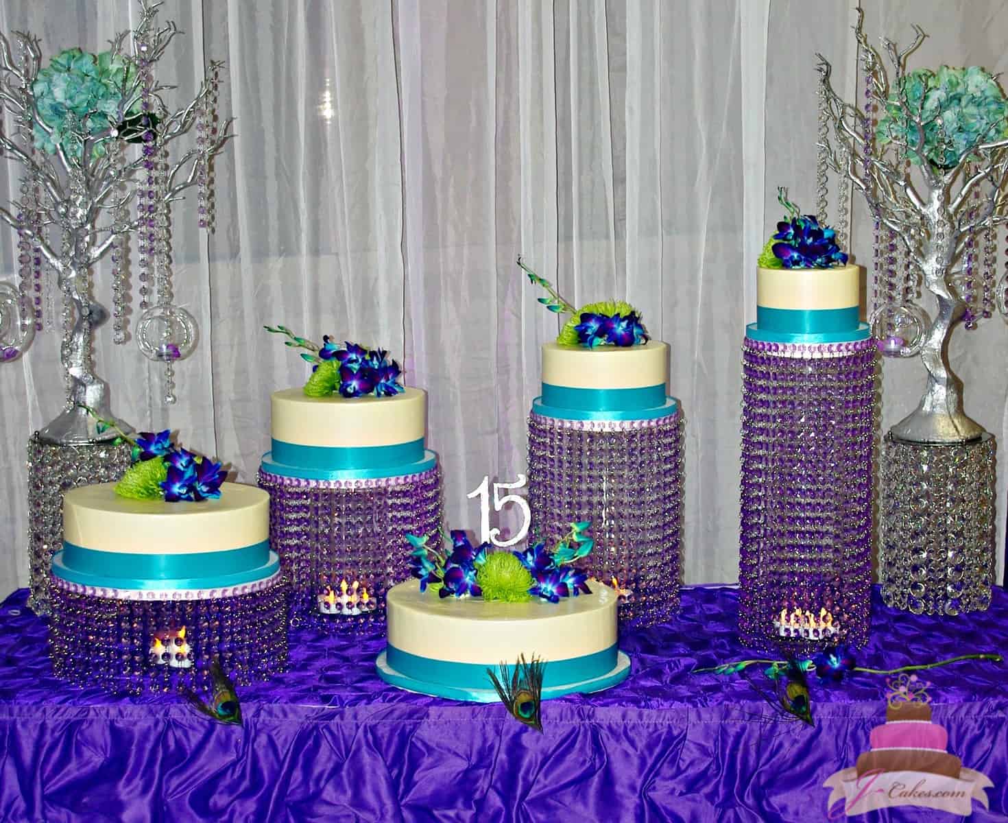 (927) Floating Tier Quinceañera Cake