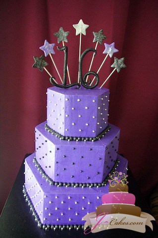 (919) Hexagonal Sweet 16 Cake