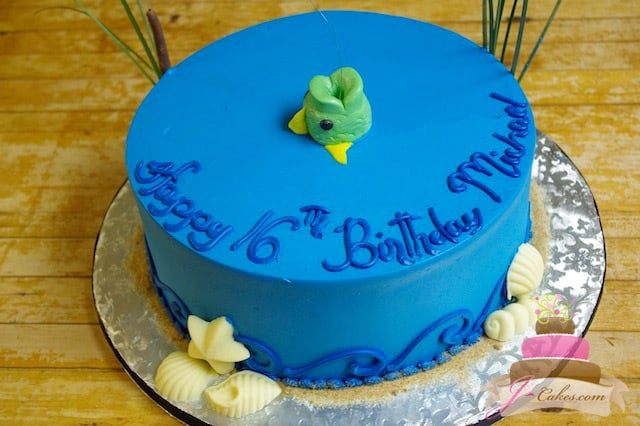 (920) Fishing Theme 16th Birthday Cake