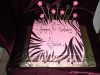 (902) Pink Zebra Stripe Sweet 16 Sheet Cake