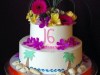 (904) Beach Theme Sweet 16 Cake