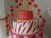 (913) Pink and Orange Sweet 16 Cake