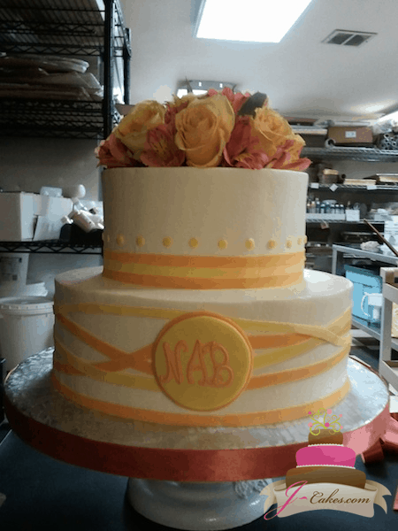 (834) Criss Cross Ribbon Anniversary Cake