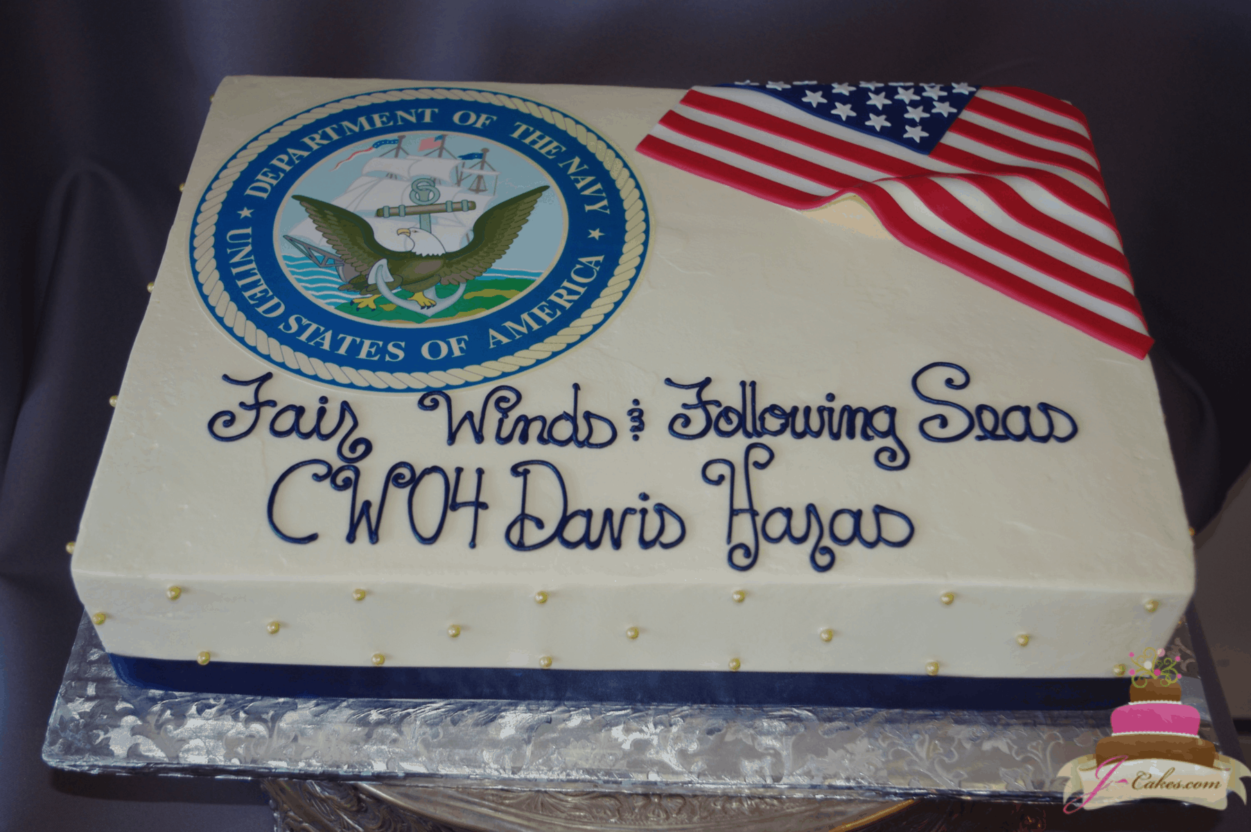 (845) Navy Theme Cake