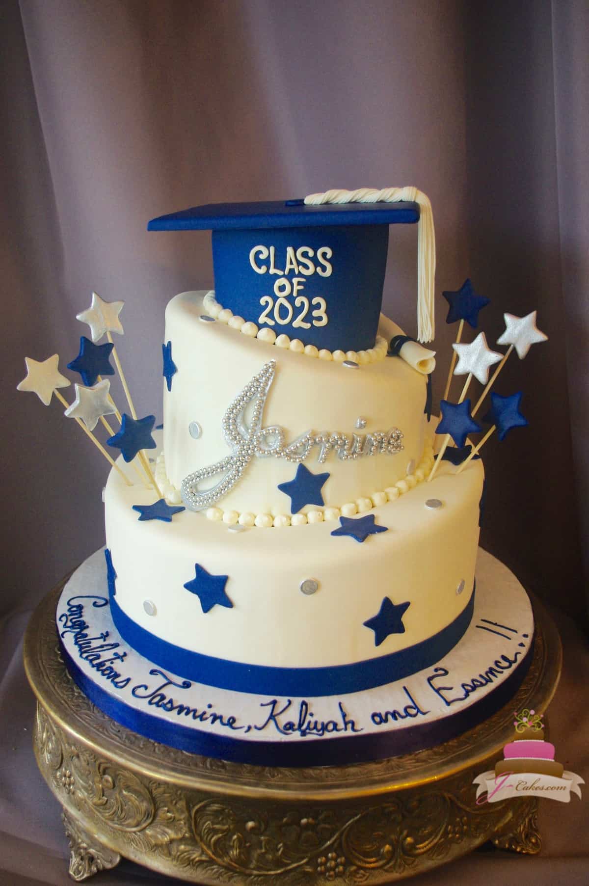 (842) Topsy Turvy Graduation Cake