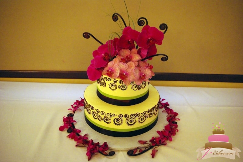 (810) Orchid Anniversary Cake