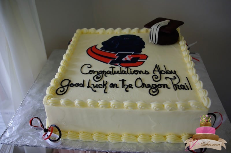 (816) Graduation Cake with School Logo