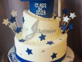 (842) Topsy Turvy Graduation Cake