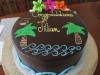 (814) Beach Theme Graduation Cake