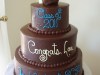 (818) Tiered Ganache Graduation Cake
