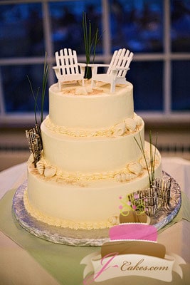 (1144) Beach Theme Wedding Cake
