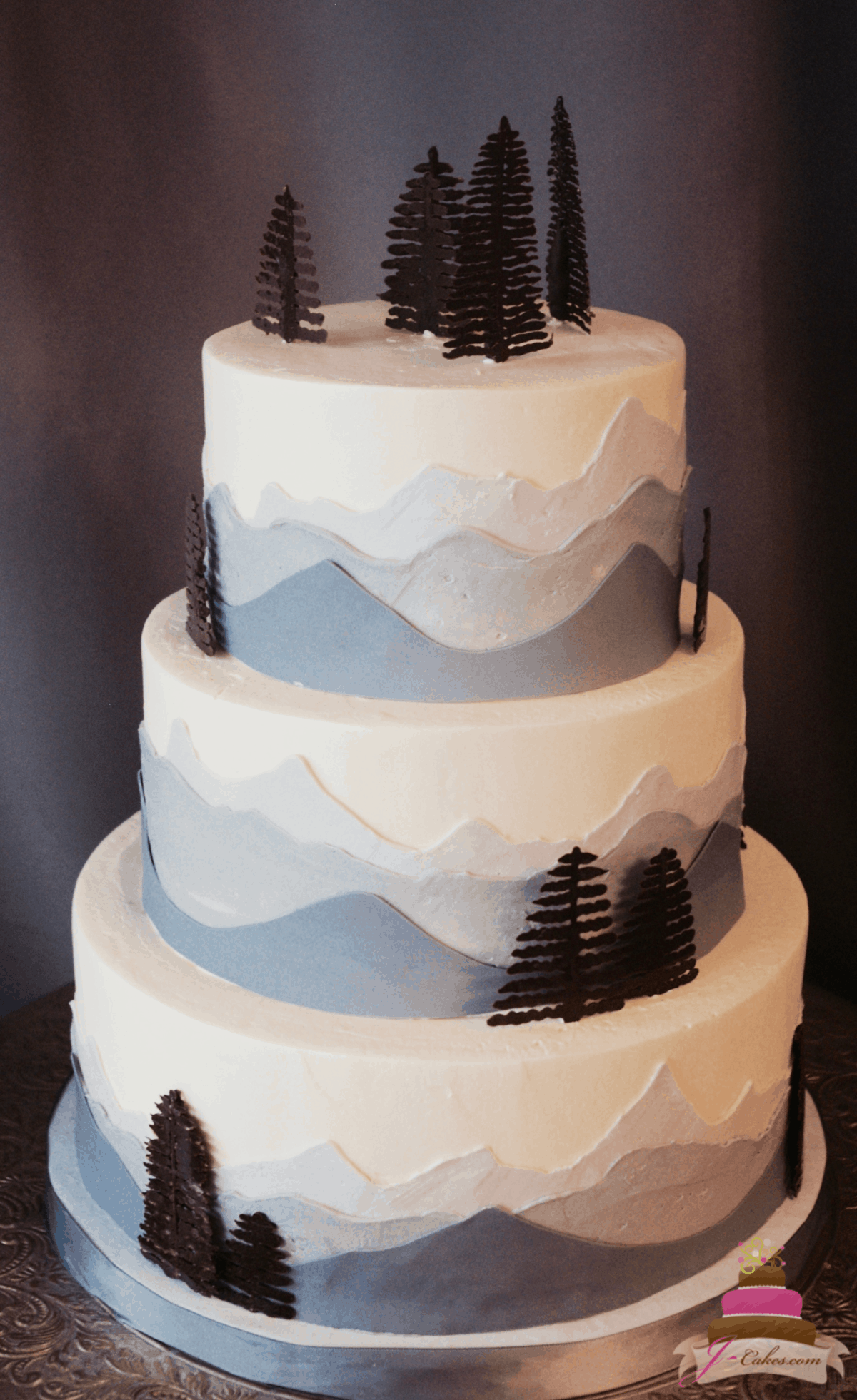 (1161) Mountain Range Wedding Cake