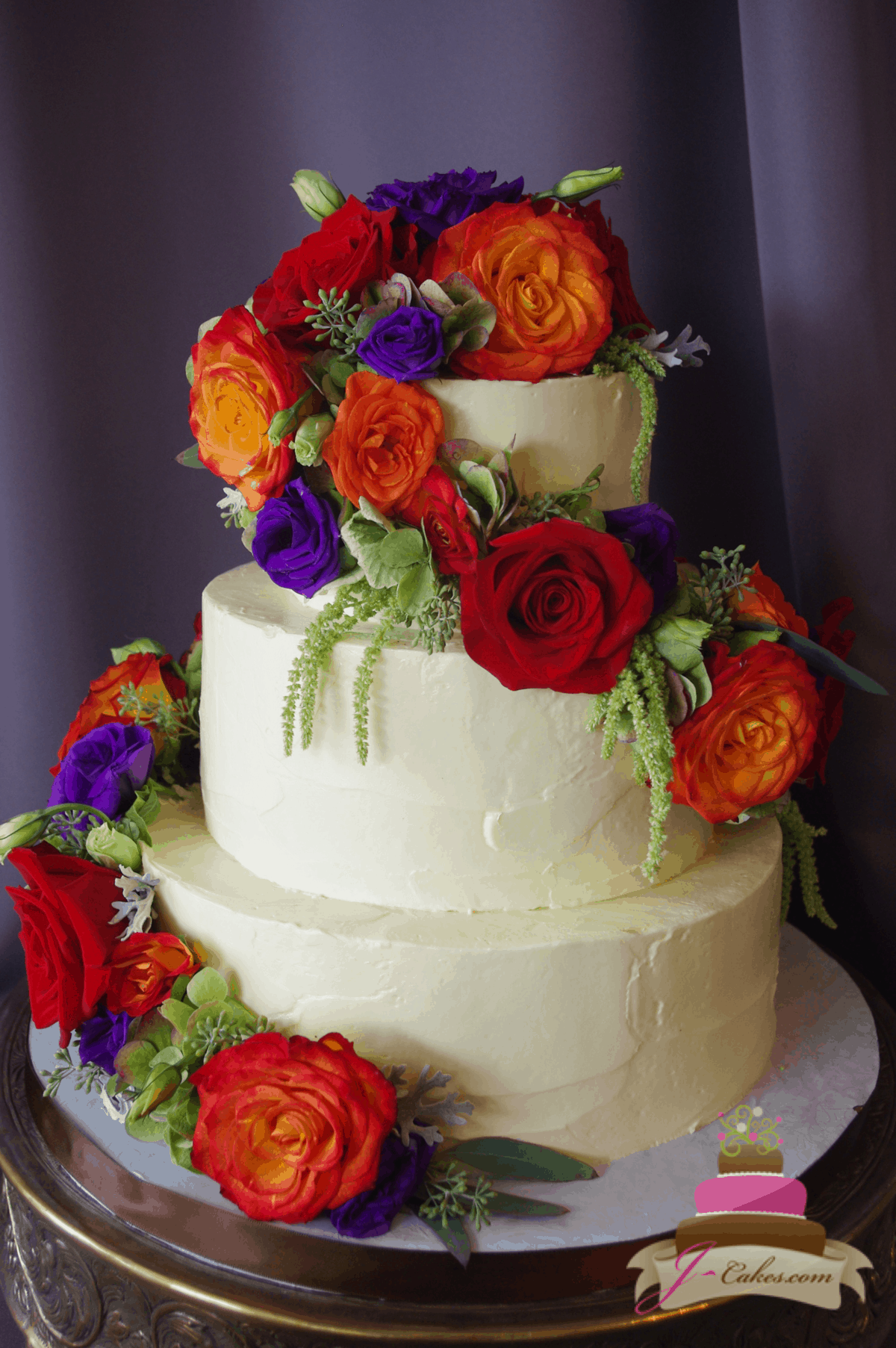 (1166) Whimsical Floral Wedding Cake