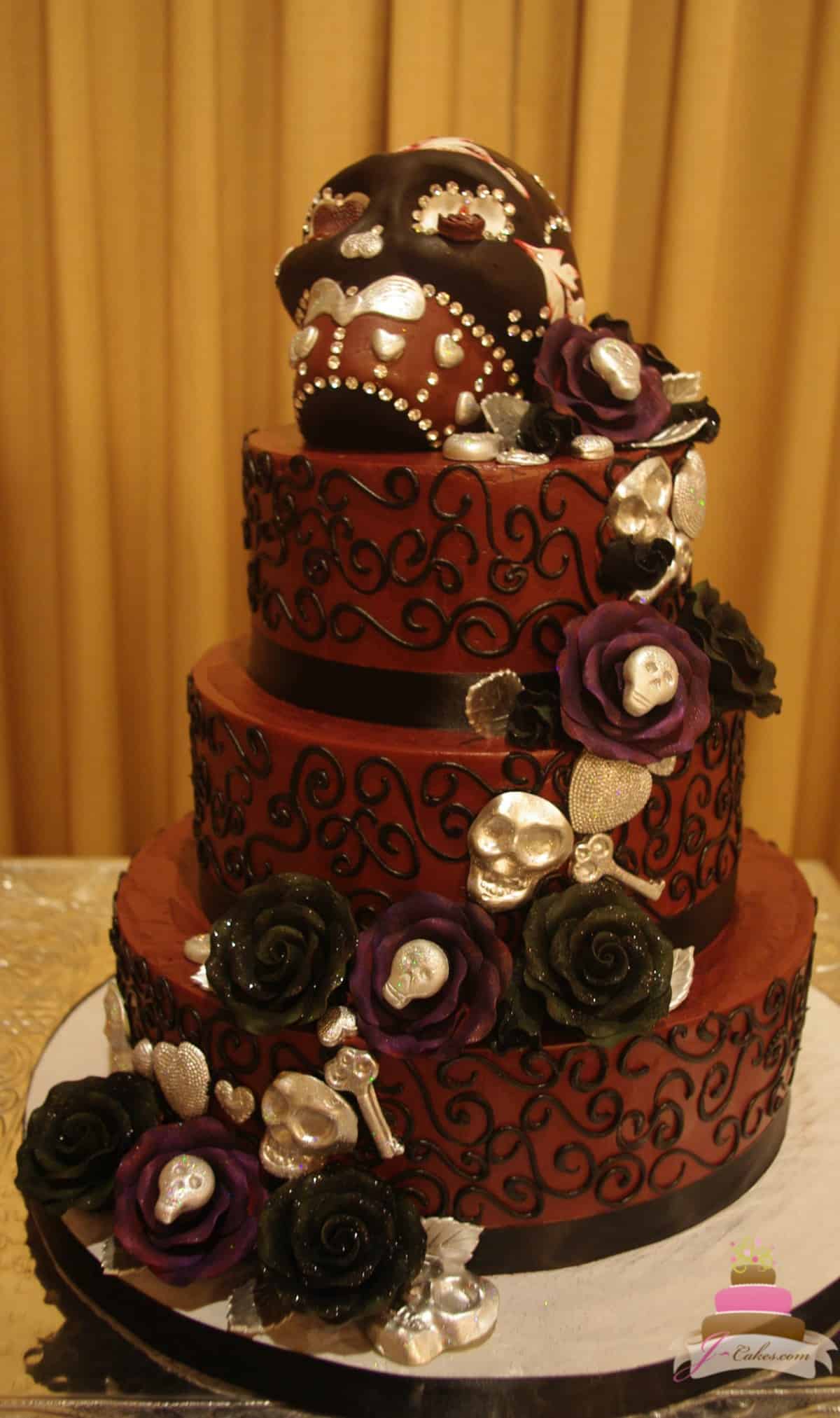 (1148) Sugar Skull Wedding Cake
