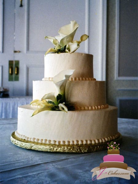 (1015) Calla Lily Cluster Wedding Cake