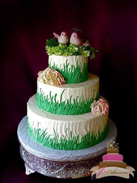 (1134) Springtime Theme Wedding Cake