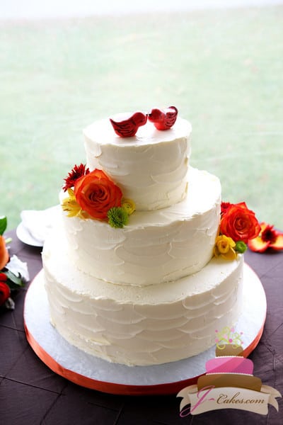(1013) Textured Buttercream Wedding Cake