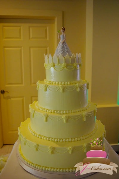 (1098) Piped Swag Wedding Cake