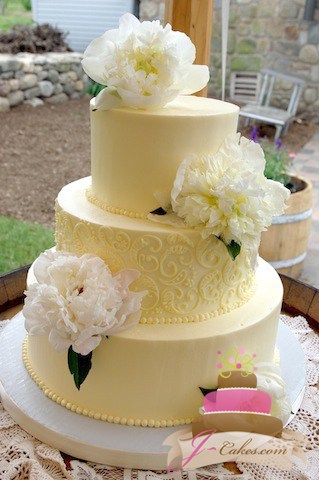 (1033) Paisley Piping Design Wedding Cake