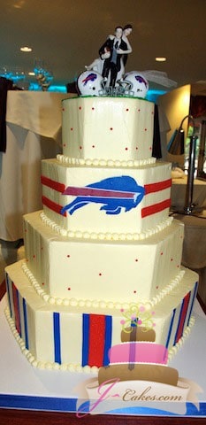 (1068) Buffalo Bills Wedding Cake