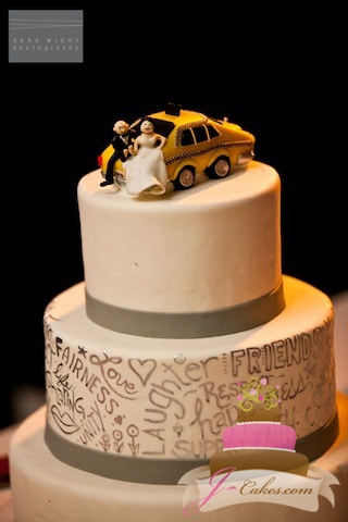 (1083) Taxi Cab Wedding Cake
