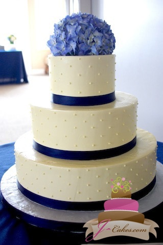 (1056) Swiss Dot Wedding Cake