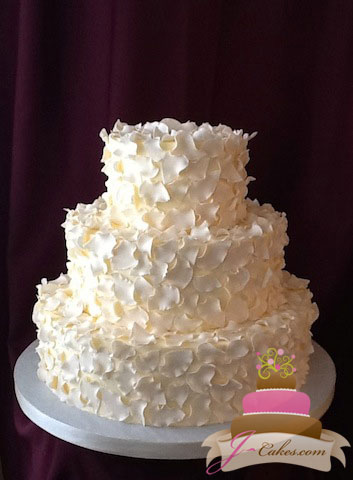 (1084) Scattered Flower Petal Wedding Cake