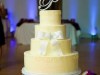 (1121) Queen Anne Wedding Cake with White Bow and Brooch