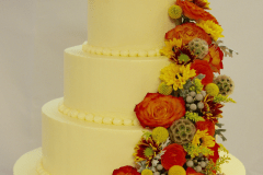 (1165) Elaborate Autumn Floral Wedding Cake