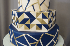 (1171) Geometric Fondant Wedding Cake