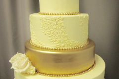 (1173) Gold Tier Wedding Cake