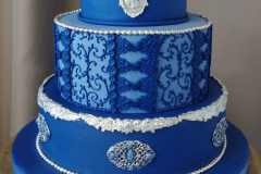 (1175) Blue Baroque Wedding Cake